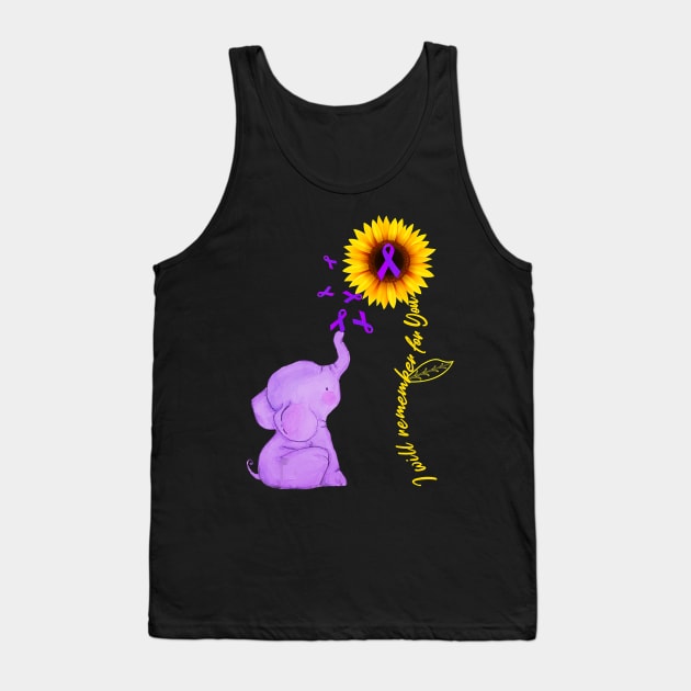 Sunflower Alzheimer Awareness shirt I Will Remember For You Gift Tank Top by thuylinh8